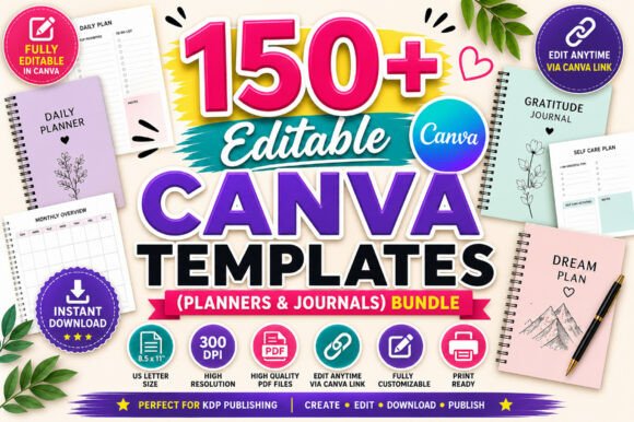 150+ Editable Canva KDP Templates for Effortless Publishing