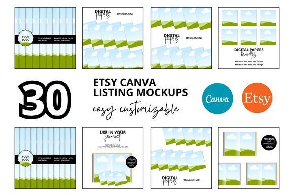 30 Journal Pages Etsy Mockups Templates: Your Instant Download