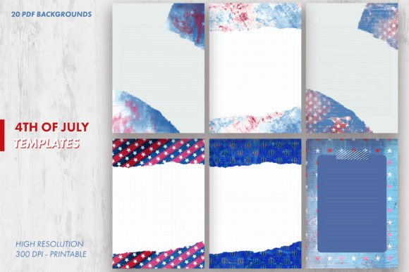 4th of July Art Journal Templates: A Collection for Digital Notebooks