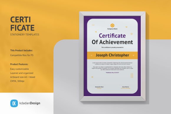 Elevate Recognition with Certificate PSD Design Templates Vol 034