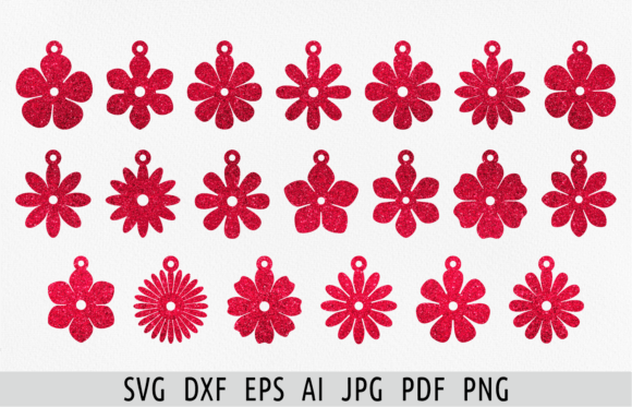Flower Earring Templates for Laser Cut & SVG Design