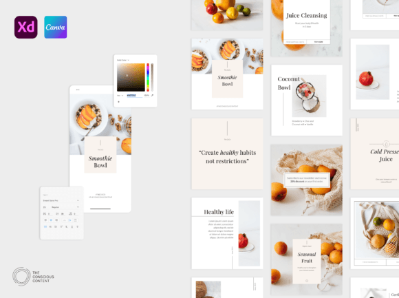 Insta Canva Templates Apricot: Fresh Social Media Design