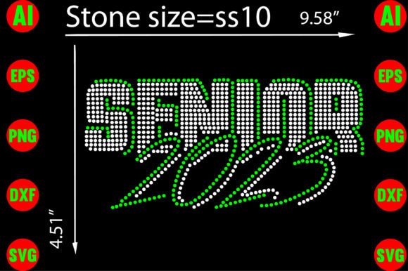 Senior 2023 Rhinestone Templates Design: Your Instant Download