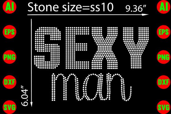 Sexy Man Rhinestone Templates: Your Instant Download Design Power