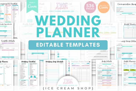 Wedding Planner Canva Templates | ICE: Your Dream Binder, Built