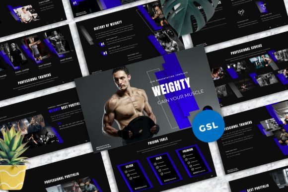 Weighty - Gym Googleslide Templates for Powerful Visuals